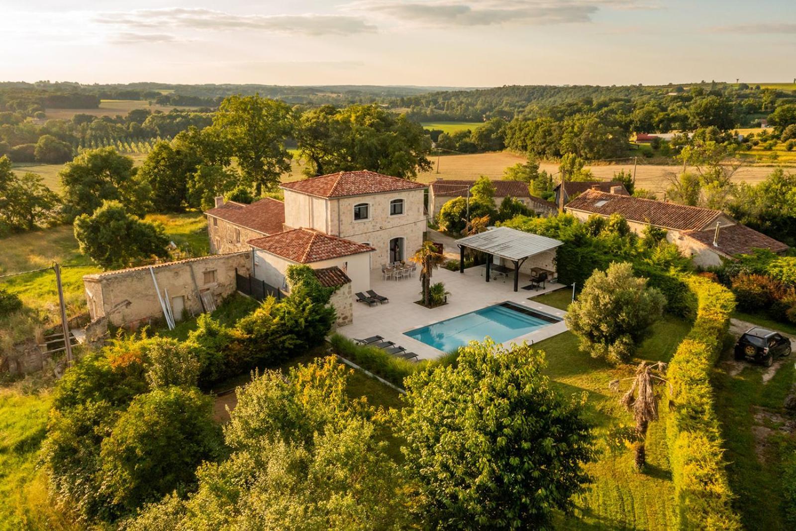Villa Au Petit Bonheur Avec Clim - Hameau Au Calme - Piscine Chauffee - Petanque Moncrabeau Екстериор снимка