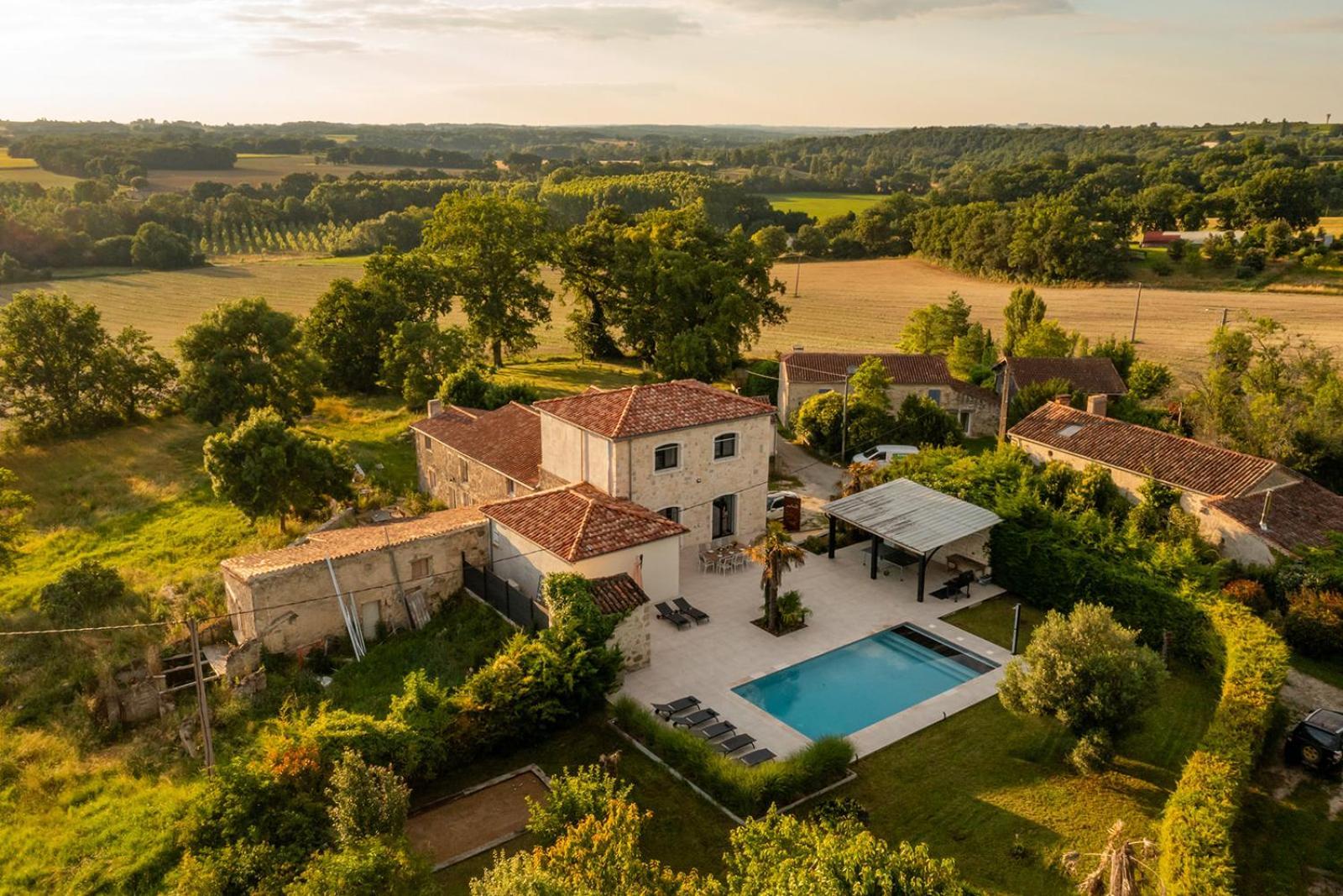 Villa Au Petit Bonheur Avec Clim - Hameau Au Calme - Piscine Chauffee - Petanque Moncrabeau Екстериор снимка