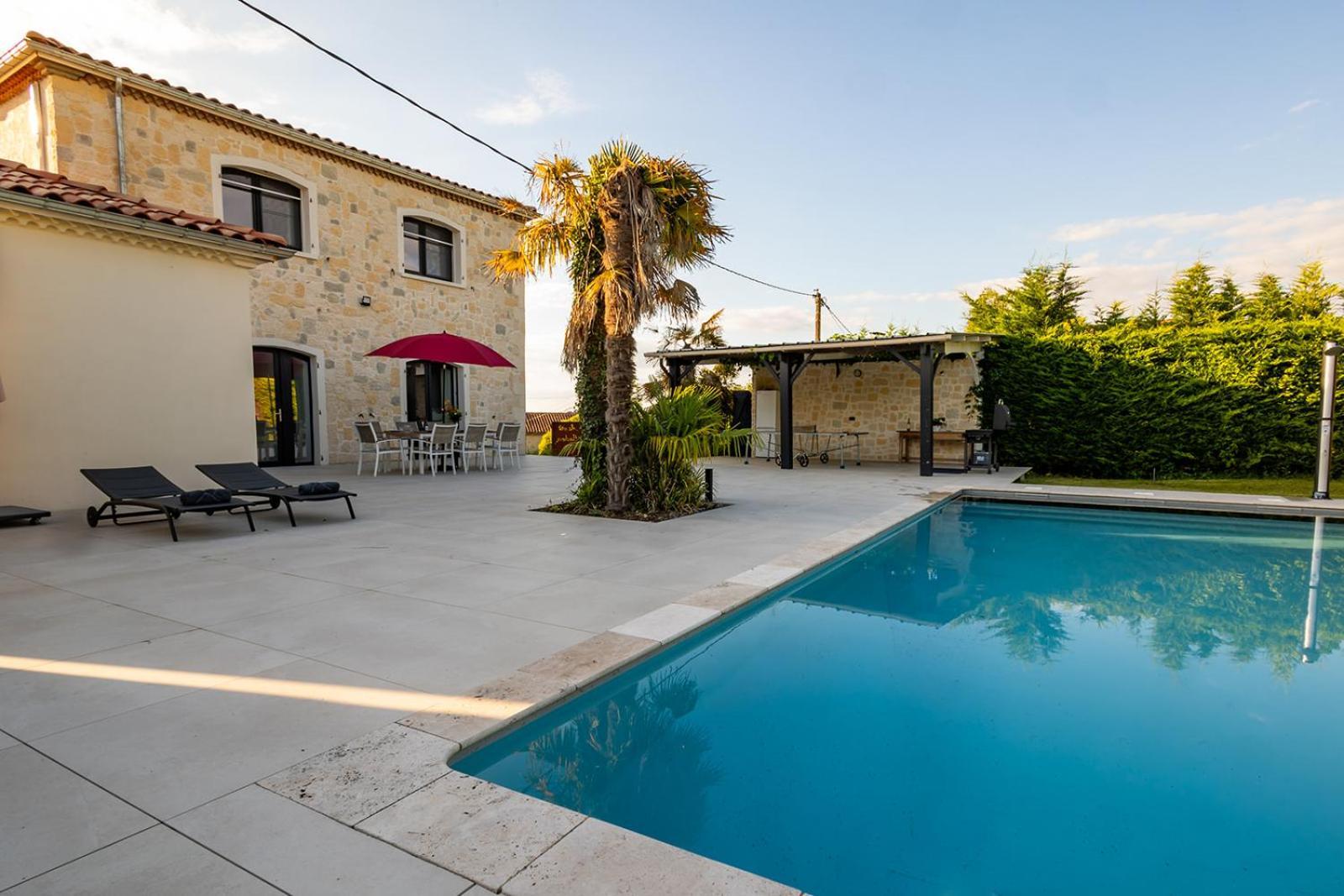 Villa Au Petit Bonheur Avec Clim - Hameau Au Calme - Piscine Chauffee - Petanque Moncrabeau Екстериор снимка